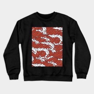 Seamless Oriental Red Sea Pattern Crewneck Sweatshirt